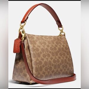 BN Coach 93847 Shay Crossbody  Bag Signature Canvas /Leather Color Tan Rust